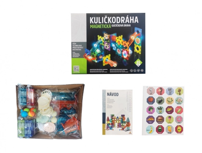 Magnetische knikkerbaan met licht – 49 stukken