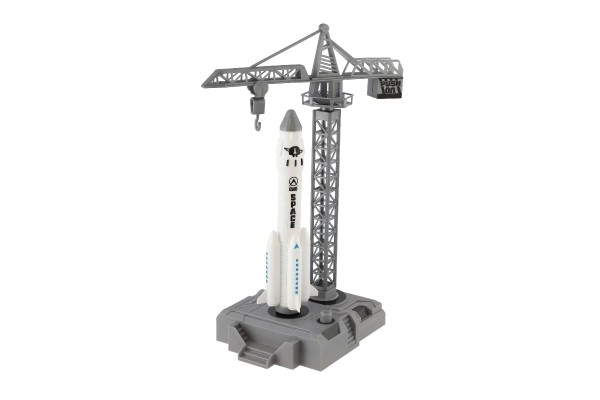 Raketoplane met kraan en lanceerstation plastic 17cm in doos 29x29x7cm