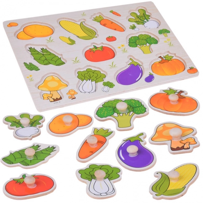 Educatieve houten puzzel groenten match 11ele ZA5258