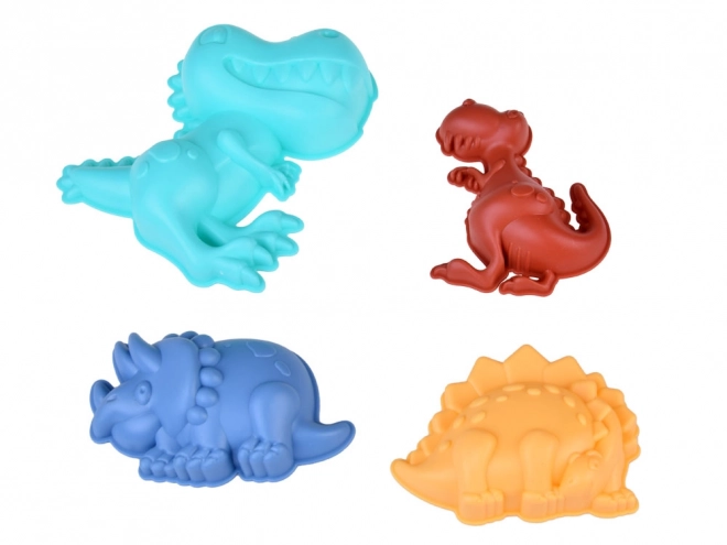 Set van dinosaurus zandvormen met emmer