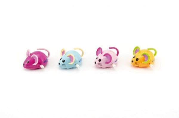 Plastic opwindbare muis 8 cm, 5 kleuren