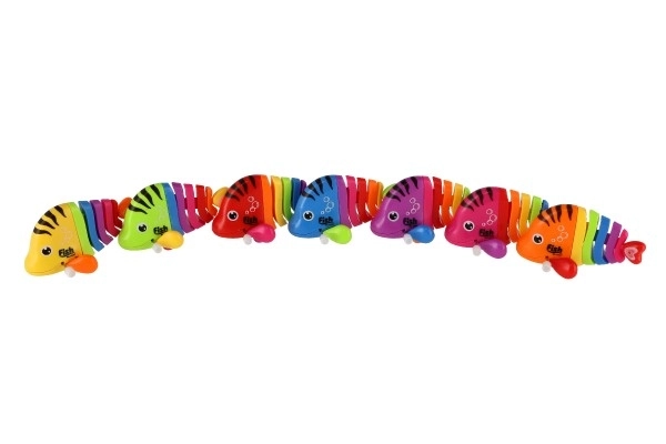 Visje op windmechanisme plastic 11cm mix van kleuren 14st in doos