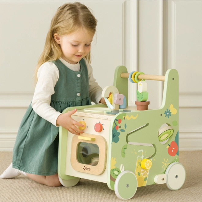 Houten keukentje en loopwagen Classic World 2-in-1
