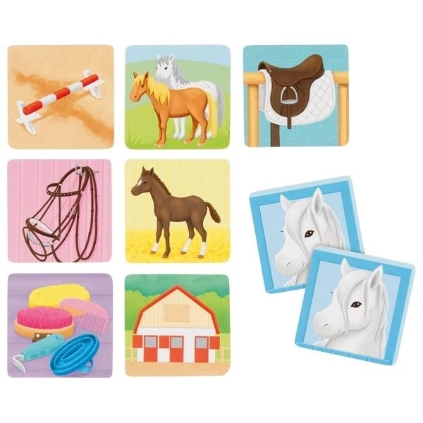 Houten memoryspel Paardenstal