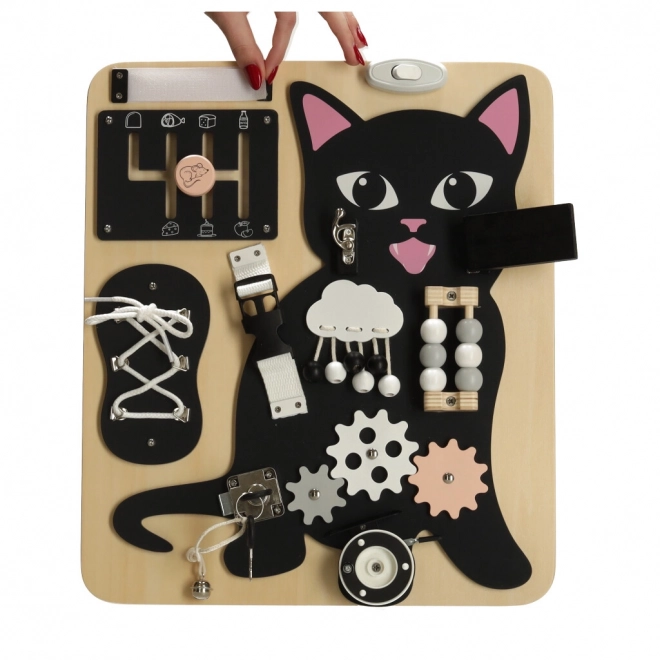 Houten sensorische plank Kat