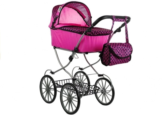 Kinderwagen voor poppen Alice Retro, groot, diep, tas