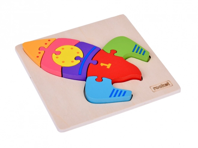 Houten puzzel Montessori raket
