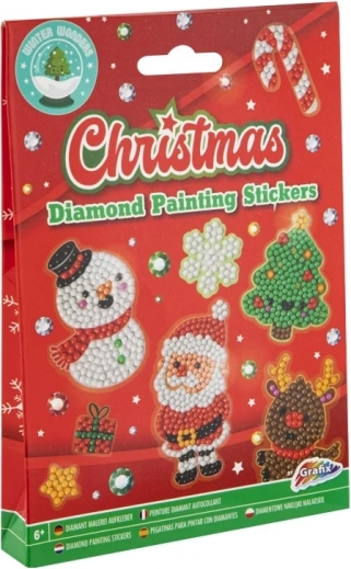 Grafix diamantstickers – kerst diamond painting, 12 stuks