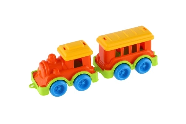 Plastic trein met wagon