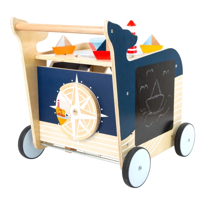 Houten loopwagen in de vorm van een walvis Small Foot