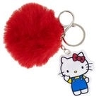Sleutelhanger met pluizige pompon Hello Kitty