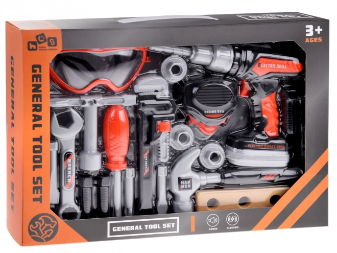 Grote Doe-het-zelf set - boormachine, hamer en sleutel