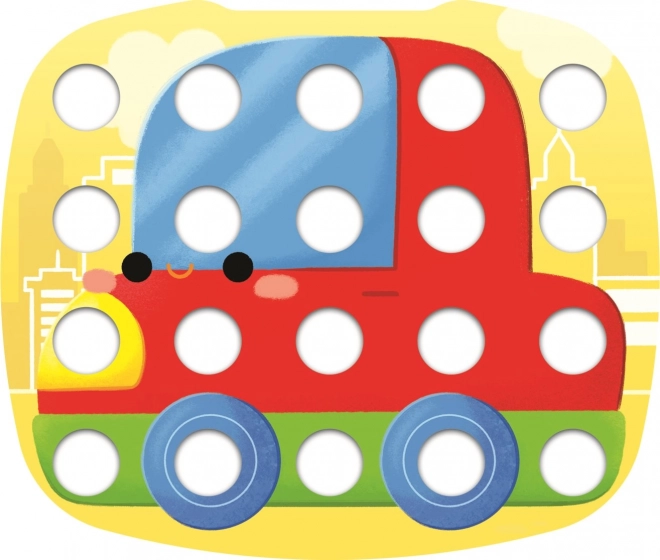 Kleurrijke kinder mozaïek plastic in doos 40x27x6cm 12m+