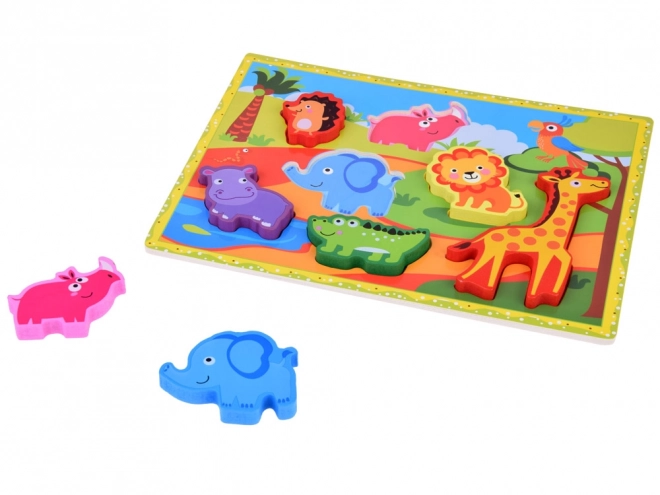 Houten puzzel safari dieren vormen combineren ZA5256