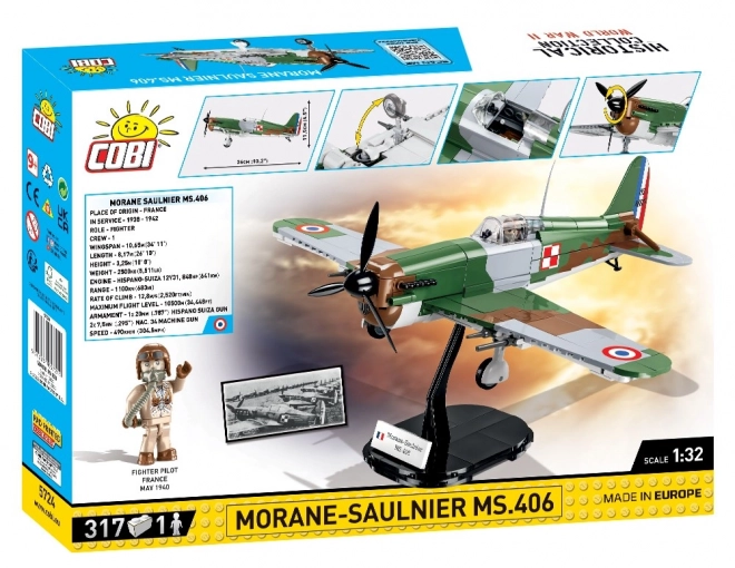 COBI 5724 II WW Morane-Saulnier MS.406, 1:32, 317 st, 1 f