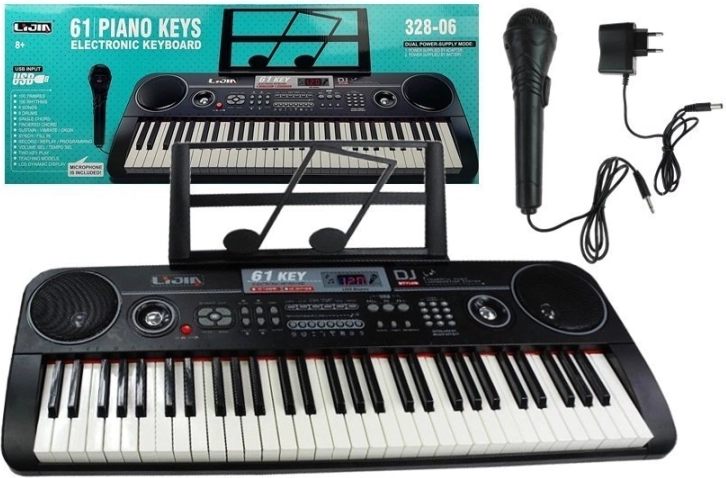Elektronisch keyboard 61 toetsen met microfoon en voeding