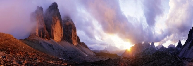 Panoramische puzzel Tre Cime Dolomieten Heye 1000 stukjes