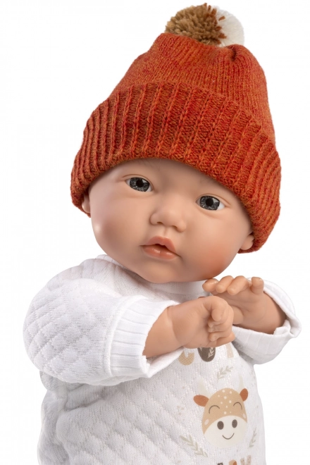 Llorens 63304 LITTLE BABY - realistische babypop met zachte stoffen lichaam - 32 cm