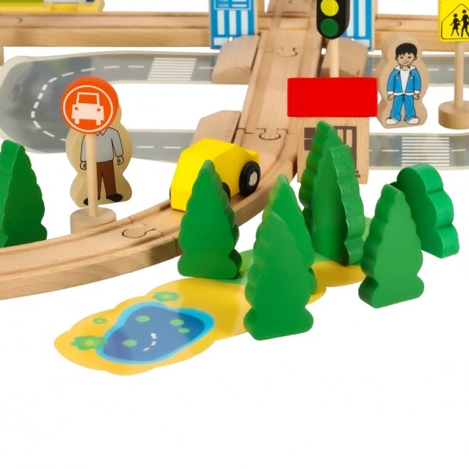 Houten Treinset 50 Stuks