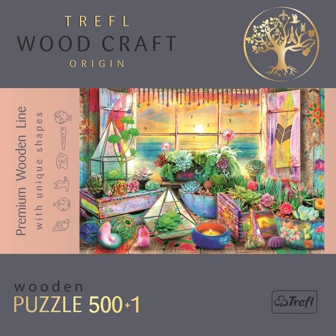 Opvouwbare puzzel TREFL Wood Craft Origin Strandhuis 501 stukjes