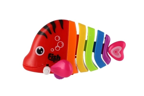 Visje op windmechanisme plastic 11cm mix van kleuren 14st in doos