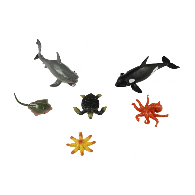Set van zeedieren in een doos