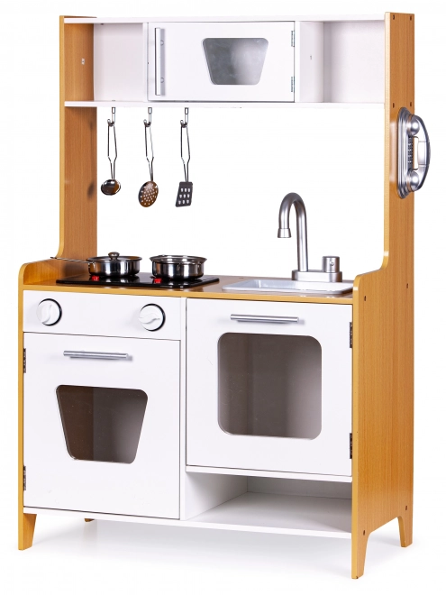 Houten kinderkookset met multimedia branders ECOTOYS