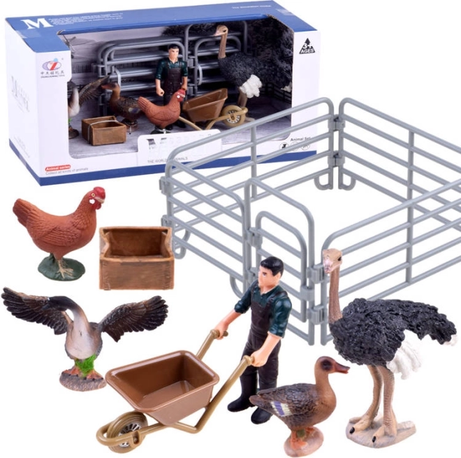 Boerderijset – figuurtjes en omheining met kalkoen – Collectie