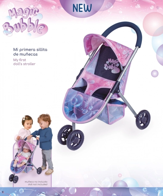 DeCuevas 90276 Driewieler Sportwagen voor Poppen Magic Bubble 2024 - 55 cm