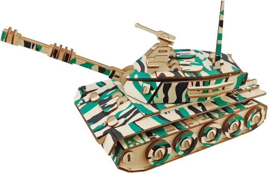 Woodcraft houten 3D puzzel – grote tank