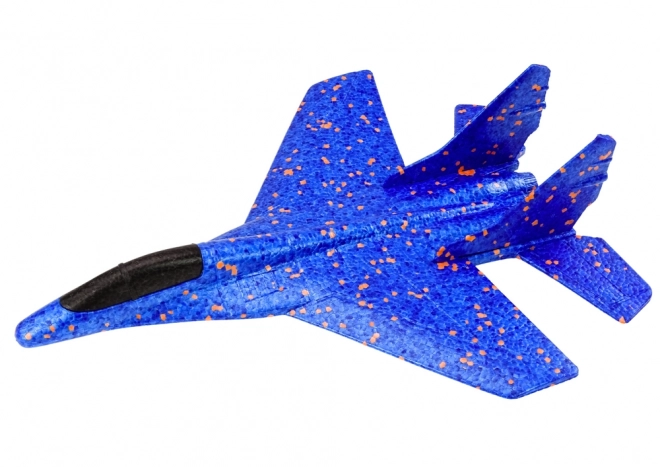 Schuimwerpvliegtuig met katapult blauw