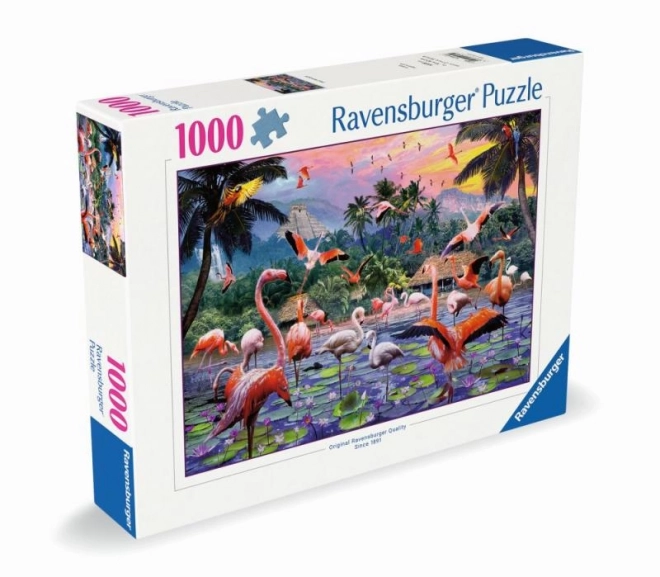Roze flamingo's puzzel 1000 stukjes