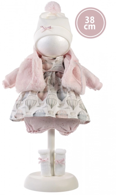 Llorens 385L LOLA - realistische pop met geluiden en zacht stoffen lichaam - 38 cm