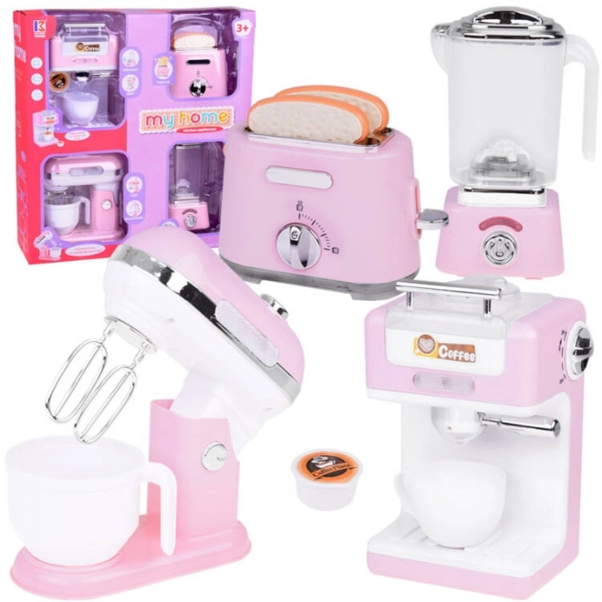 Set kleine huishoudelijke apparaten om mee te spelen mixer mixer broodrooster koffiezetapparaat ZA5204