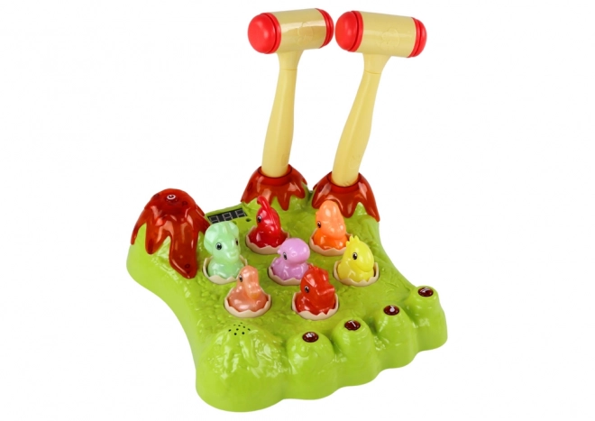 Dinosaur mollenverpletterend spel met twee hamers