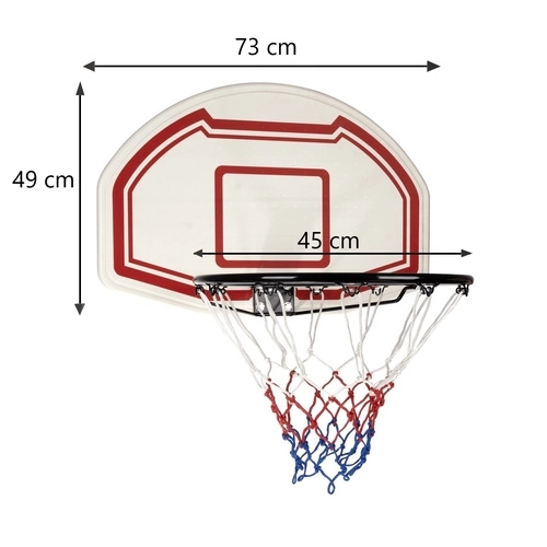 Muur basketbalring met bord en hoepel