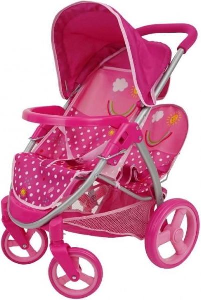 Sportieve duo-poppenwagen Stip