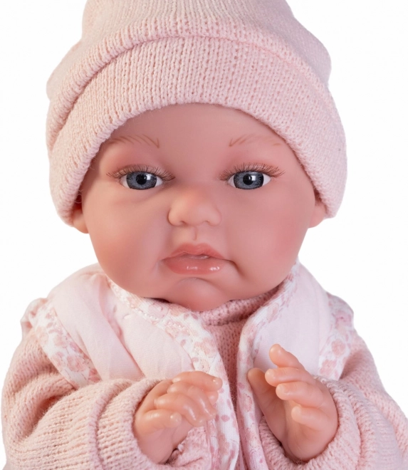 realistische babypop met bewegingsfunctie en zacht stoffen lichaam 34 cm