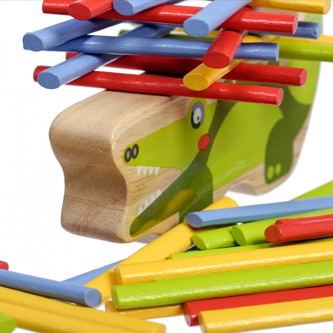 Houten Balansspel Krokodil