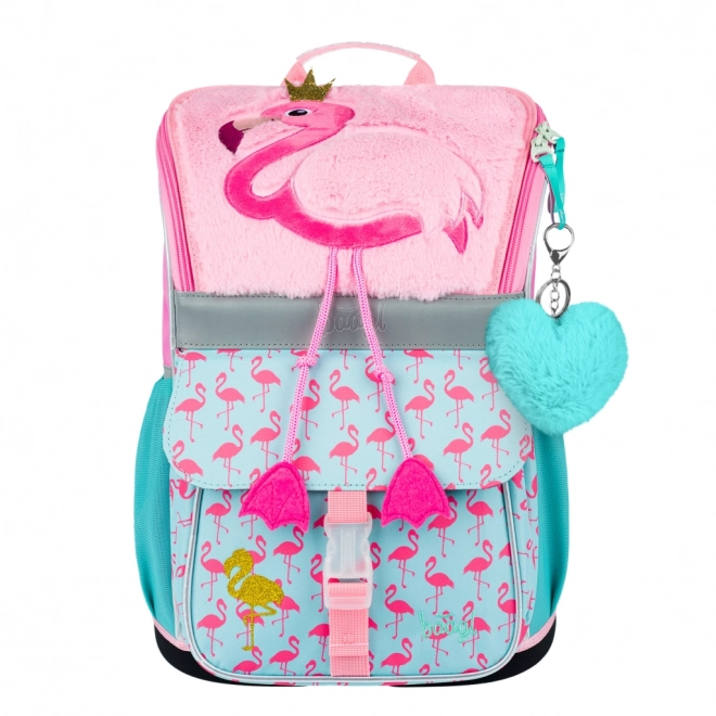 BAAGL 5 SET Zippy Flamingo: schooltas, etui, zak, map, doos