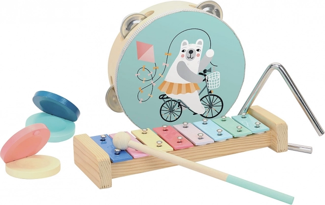 Vilac houten muziekinstrumentenset beertje, 5-delig