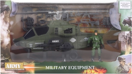 Militaire helikopter met figuur en accessoires