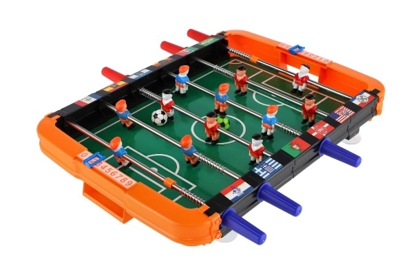 Voetbal/voetbal tafel kunststof/metaal gezelschapsspel in doos 37x34,5x6cm