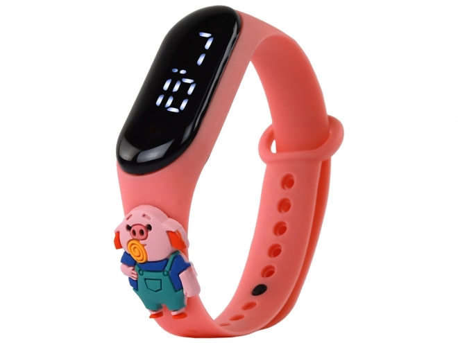 Aanraakhorloge Varkentje roze met verstelbare band