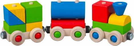Detoa vrolijke houten trein met magnetische wagonnetjes