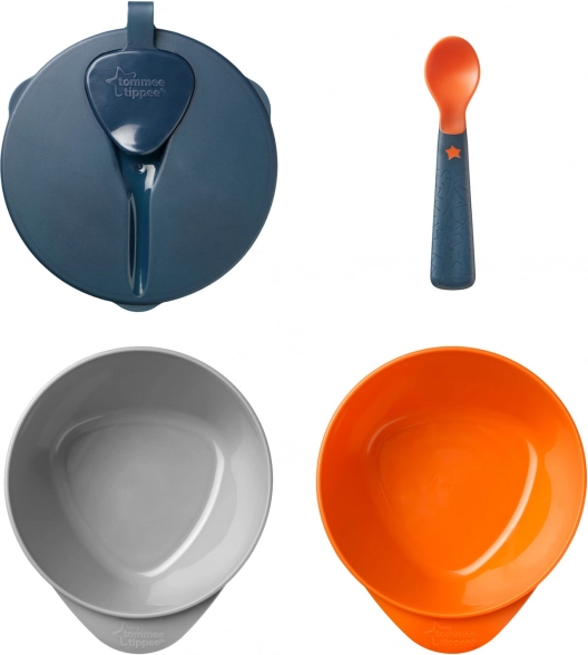 Kommetjes voor gemakkelijk opscheppen met deksel en lepeltje Tommee Tippee Explora, 2 stuks