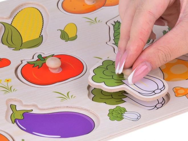 Educatieve houten puzzel groenten match 11ele ZA5258