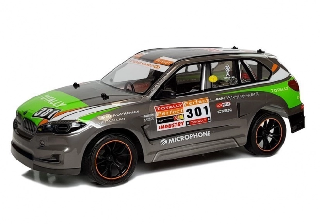 Grijze raceauto op afstand bestuurbaar RC 1:10 2.4G