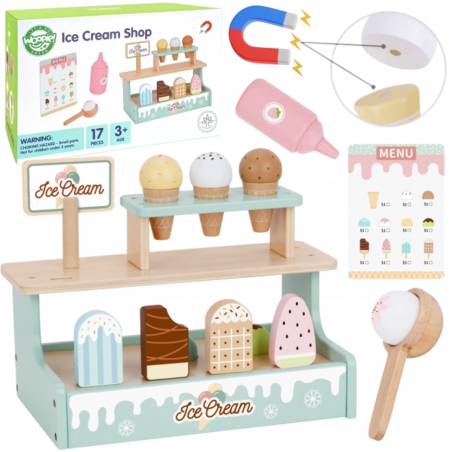 houten ijskraam Woopie Green, speelset