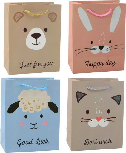 Papieren cadeautas met dieren